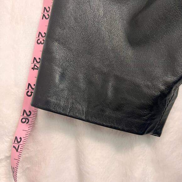 Vintage 1980s Jacqueline Ferrar Leather Coat with Fox Fur Trim Size Large - Picture 15 of 16